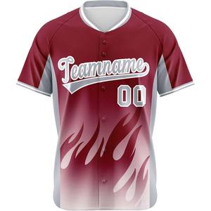 Chemise de baseball personnalisée avec sublimation de l'impression graphique boutonnée uniforme d'équipe tissu à mailles broderie coupe pour jeunes Softball Style USA - Product Image 4