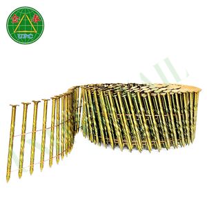 Competitive 9000pcs Coil Nails 1-3/4" x 0.086" Smooth Ring Spiral Shank Styles <b>Steel</b> Material Checkered Direct Vietnam Factory - Product Image 1