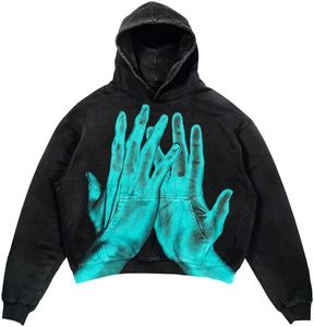Sweat à capuche d'hiver pour homme, coupe classique, 100% coton, grammage élevé, délavé, style vintage, avec fermeture éclair et logo personnalisé - Product Image 3