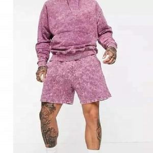 Ensemble de survêtement de sport pour homme en deux pièces, brodé, avec fermeture éclair, sweat-shirt à capuche et short, lavage à la pierre, vêtements de sport d'hiver, séchage rapide, respirant - Product Image 4