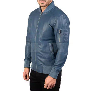 Veste en cuir de couleur personnalisée de haute qualité pour hommes vêtements d'hiver avec style décontracté - Product Image 3