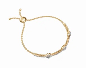 กำไลข้อมือเพชรแล็บโกรว์ Crown of Radiance Hearts น้ำหนัก 2.014 กะรัต 77 เม็ด ทอง 9k 14k 18k สีเหลือง ชมพู ขาว หรูหรา โรแมนติก - Product Image 3