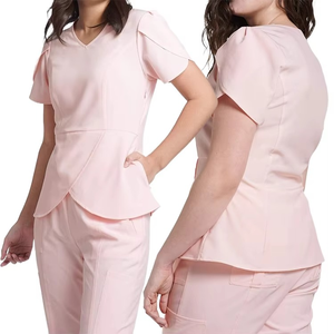2025 été hôpital haut et pantalon ensemble Scrubs uniformes ensembles parfait à manches courtes uniforme médical - Product Image 3