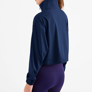 Custom <b>Women's</b> Active Workout <b>Gym</b> <b>Top</b> Quick Dry <b>Long</b> <b>Sleeve</b> Fitness Jacket Zipper Breathable Yoga Sport Activewear Quality Front - Product Image 5