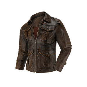 Veste en cuir pour homme de qualité supérieure au meilleur prix, coupe-vent d'hiver avec col montant, logo personnalisé, design durable et respirant - Product Image 3
