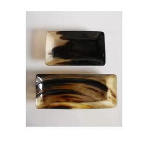 Plateau en corne en plastique rectangulaire fabriqué à la main élégant plateau de service décoratif pour café thé utilisation de table accessoire de cuisine élégant - Product Image 4