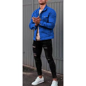 New Unisex Coated Stand Collar <b>Vintage</b> <b>Denim</b> <b>Jacket</b> 100% Organic Cotton Winter Hip Hop Casual - Product Image 6