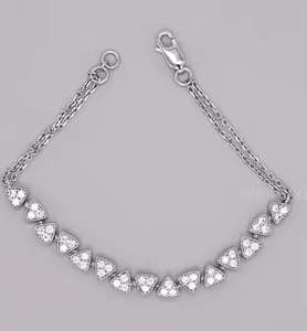 Moissanite diamante tenis pulsera 18K blanco plateado 925 Plata D color VVS corte redondo pulsera para mujer regalo de cumpleaños - Product Image 5