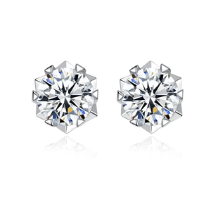 NOVAMART Fine Single Piece 0.5 Ct Starburst Spark Moissanite Stud <b>Earrings</b> <b>for</b> <b>Men</b> Wholesale Export - Product Image 1