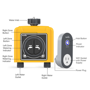 Valve d'eau intelligente bidirectionnelle système d'<span class=keywords><strong>arrosage</strong></span> automatique du jardin minuterie d'<span class=keywords><strong>arrosage</strong></span> intelligente du jardin contrôleur d'irrigation goutte à goutte automatique <span class=keywords><strong>Wifi</strong></span> - Product Image 5