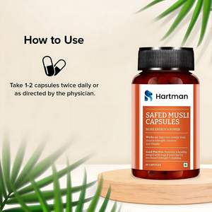 Cápsulas SafedMusli para la salud reproductiva masculina mejora el rendimiento físico Testos terone niveles para adultos mujeres embarazadas) - Product Image 3