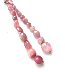 ทัวร์มาลีนสีชมพูอ่อนธรรมชาติ แบบเรียบ 2 เส้น สำหรับทำเครื่องประดับอัญมณ์ - Product Image 5