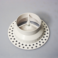 Diffuseur de plafond rond sans cadre de 160 mm, grille d'aération encastrable sans bordure pour grandes pièces