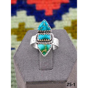 Bague ajustable artisanale en turquoise émeraude de la Vallée du Sud-Ouest et argent sterling, avec technologie d'incrustation à sertissage clos, idéale pour un cadeau - Product Image 2