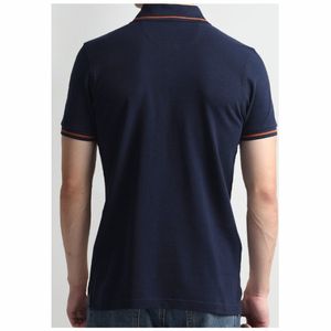 เสื้อโปโลผ้าฝ้ายคอกลมใส่สบายสำหรับผู้ชายเสื้อใส่สบายแนวสตรีทผ้าถักลายปัก - Product Image 2