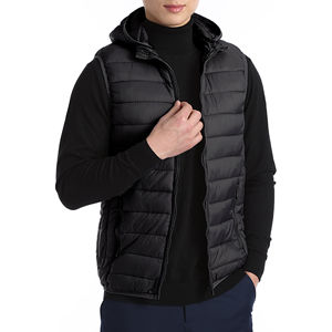 Veste matelassée sans manches avec logo personnalisé OEM pour hommes Gilets d'hiver chauds avec rembourrage en duvet Veste matelassée coupe-vent pour hommes - Product Image 6