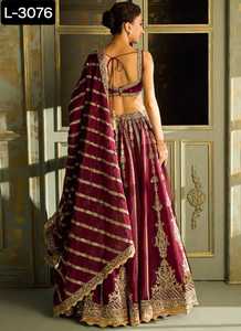 Diseñador de estilo indio nad paquistaní bordado pesado y trabajo Zari Lehenga Choli para función de boda desgaste Kasturi seda Lehenga - Product Image 2