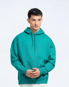 Sweat à capuche d'hiver personnalisé pour homme, style streetwear, épaules tombantes, en polaire légère, 100% coton, coupe classique - Product Image 2