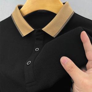 Nouveau T-shirt en coton pour homme à manches courtes, polo à col brodé, grande taille, polo à manches courtes - Product Image 5
