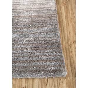 TNQ-3238 White Noise Ivory Hand Tufted <b>Wool</b> & Viscose Rug Striped Rectangle for Home Living Room or Hallway Use - Product Image 4