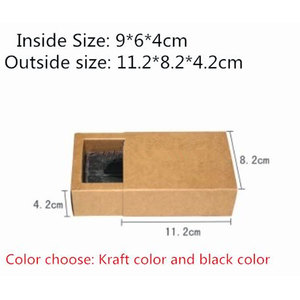 16*10,2*5,5 cm negro Kraft cajón caja hecha a mano jabón regalo artesanía joya macarrón embalaje fiesta regalo cajas de papel - Product Image 5