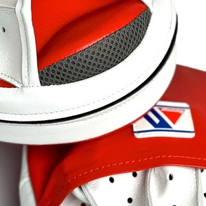 Fabricado en fábrica, el más vendido, rojo y blanco, ganador, boxeo, punzonado, guante de enfoque, entrenamiento profesional, cuero genuino, ganador - Product Image 4