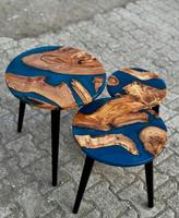 Meubles de table vintage en résine époxy en bois de haute qualité en résine multicolore Table à manger en résine de luxe meubles de salon