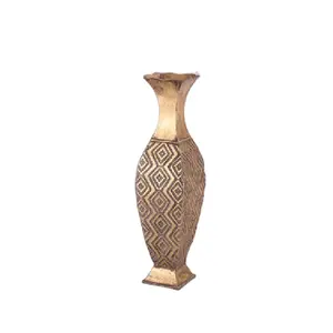 Vase en métal doré, petit Vase à fleurs élégant en laiton massif, Mini Vase décoratif pour la maison, pièce maîtresse de Table de mariage pour la vente en gros