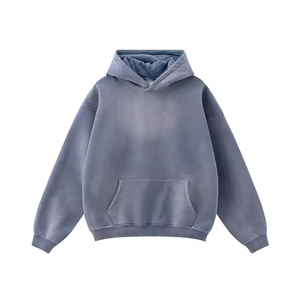 2026 High Quality Men's Acid Wash <b>Lightweight</b> <b>Hoodie</b> 100% Cotton Embroidered for Winter Sublimation Plain Dyed - Product Image 2