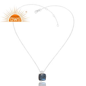 Dernière vente en argent Sterling 925 Labradorite naturelle pierre précieuse pendentif collier bijoux personnalisés pour les femmes cadeau pour elle - Product Image 1