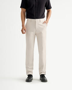 Pantalones medios rectos informales de negocios formales de poliéster/algodón tejido ligero para hombre, tamaño personalizado, rutina Vietnam, antibolitas - Product Image 1