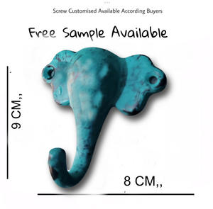 Porte-clés en fonte en gros Crochets pour manteaux et chapeaux Animaux éléphants bleus en détresse Prix très bon marché - Product Image 3