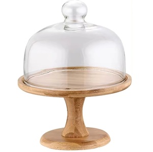 Awesome Decorative Wooden Round Shape <b>Cake</b> <b>Stand</b> Natural Finished for Birthday Event Party <b>Cake</b> <b>Dome</b> Wholesale Bulk - Product Image 3