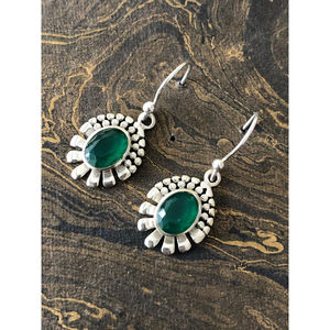 ต่างหูแฟชั่นหยดน้ำหยกเขียว 3.4 กรัม - Product Image 1