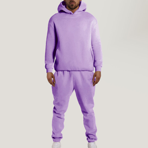 Conjunto Deportivo Personalizado de Talla Grande para Hombre, con Capucha, de Algodón Estampado, Informal, para Primavera, Gimnasio, Conjunto Deportivo de Forro Polar Liso para Invierno - Product Image 1