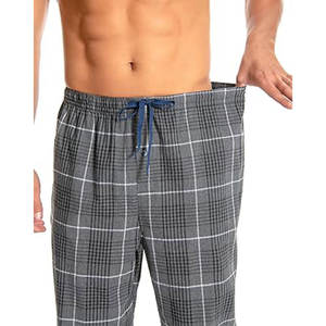 Venta directa de fábrica al por mayor logotipo personalizado cómodo Casual ropa de dormir de los hombres de franela pijama pantalones de los hombres lavados - Product Image 4