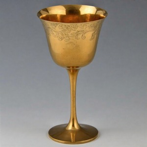 Copa de vino de comunión de latón antiguo, Copa Vintage hecha a mano para iglesia y ceremonias espirituales - Product Image 3