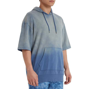 2025 vente en gros à manches courtes 100% coton sweats à capuche pull pas cher prix personnalisé imprimé sweats à capuche légers pour unisexe - Product Image 4