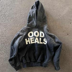 Alta calidad 100% algodón 380 GSM Unisex Vintage ácido lavado gota hombro sudaderas con capucha logotipo personalizado francés Terry Sudadera con capucha - Product Image 3