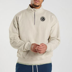 Sweat-shirt zippé à manches longues pour hommes Nouveau design Meilleure qualité 1/4 Sweats à capuche zippés Bas quantité minimale de commande Prix de gros Fabriqué au Pakistan pour hommes - Product Image 6