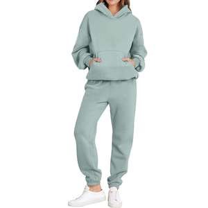 Conjunto de chándal unisex al por mayor, conjunto de sudadera polar con capucha para hombre y mujer, diseño de logotipo personalizado, chándal de algodón informal para entrenamiento al aire libre - Product Image 5