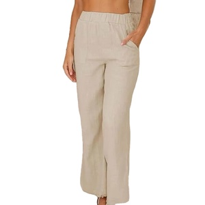 Pantalones elegantes de diseño con corte ajustado para mujer, diseñados para oficina y uso formal, con tela suave y color sólido. - Product Image 2