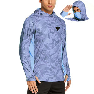 Ventes en gros de sweats à capuche de pêche à manches longues avec impression de logo personnalisée, UPF 50, respirants, 100% polyester, protection solaire - Product Image 1