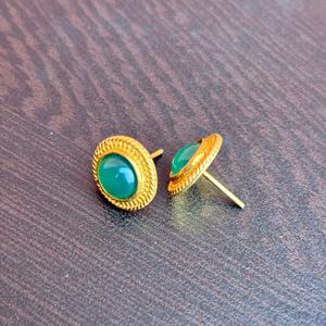 ต่างหูพลอยโอนิกซ์สีเขียวธรรมชาติหรูหราทำด้วยมือ925เครื่องประดับเงินสเตอร์ลิงเครื่องประดับหินธรรมชาติสำหรับผู้หญิง - Product Image 4