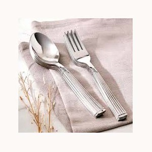 Juego de servir ensalada Chapado en plata con mango plateado de diseñador, tenedor de acero inoxidable de alta calidad con cuchara, juego de servidor de ensalada - Product Image 6