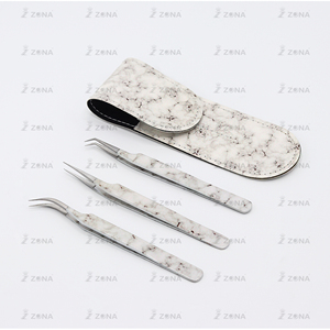 Nouvelle arrivée pince à épiler à pointe de fibre ensemble emballage personnalisé pince à cils vente chaude 45 degrés isolation pince à cils - Product Image 2