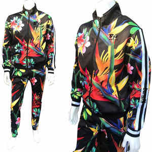 Chándal cortavientos de algodón de dos piezas con estilo para hombre con cierre elástico para entrenamiento al aire libre de invierno - Product Image 1