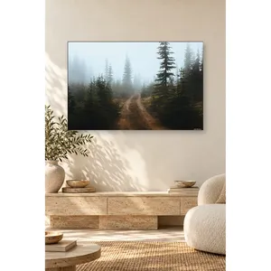 Impression sur toile de la route en terre battue Fida dans une forêt de pin brumeuse - Product Image 3