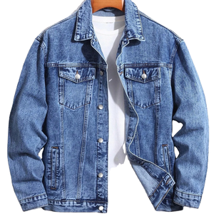 Chaqueta Vaquera Casual para Hombre, Superventas 2026, Alta Calidad, Cómoda, Estilo Vintage Lavado, Talla XS, Técnicas de Teñido Liso para Invierno, ODM - Product Image 1