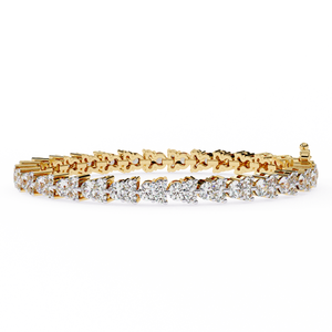 Pulsera de Oro Amarillo de 18k con Diamantes Cultivados en Laboratorio de 0.77 Ct, Corte Redondo, Diamantes Reales, Pulsera de Cadena Estilo Tenis para Mujer - Product Image 3